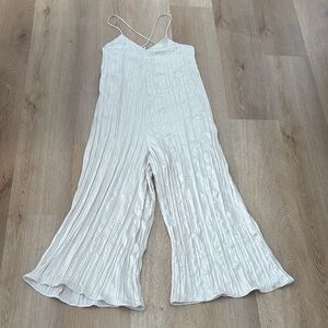 Zara Cream Textured Jumpsuit